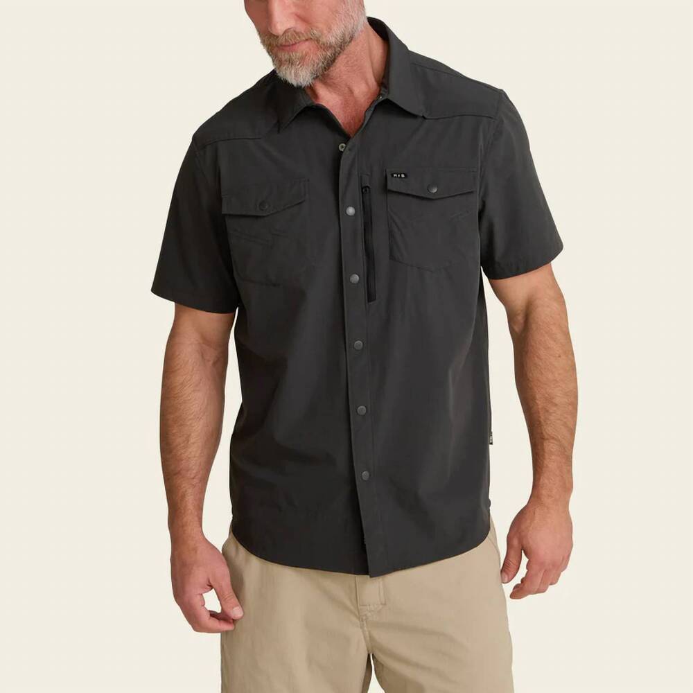 NEW HOWLER BROTHERS emerger tech short sleeve shirt in antique black